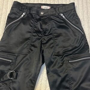 BDG Black Cargo Pants with Zipper Details